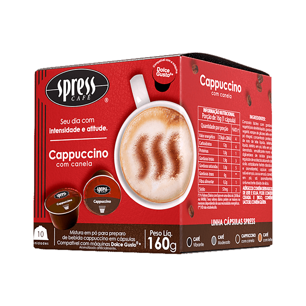 Kit Spress Cappuccino Cápsulas Compatível Dolce Gusto 60 Unidades